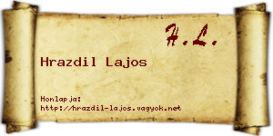 Hrazdil Lajos névjegykártya
